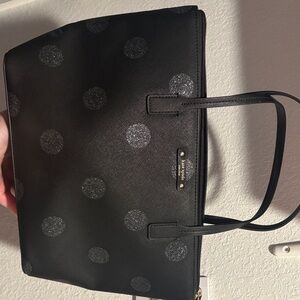 Kate Spade Black Tote with Silver Dots